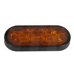 CDLXTHU-1-A - 6" Oval Amber Flashing W/bezel